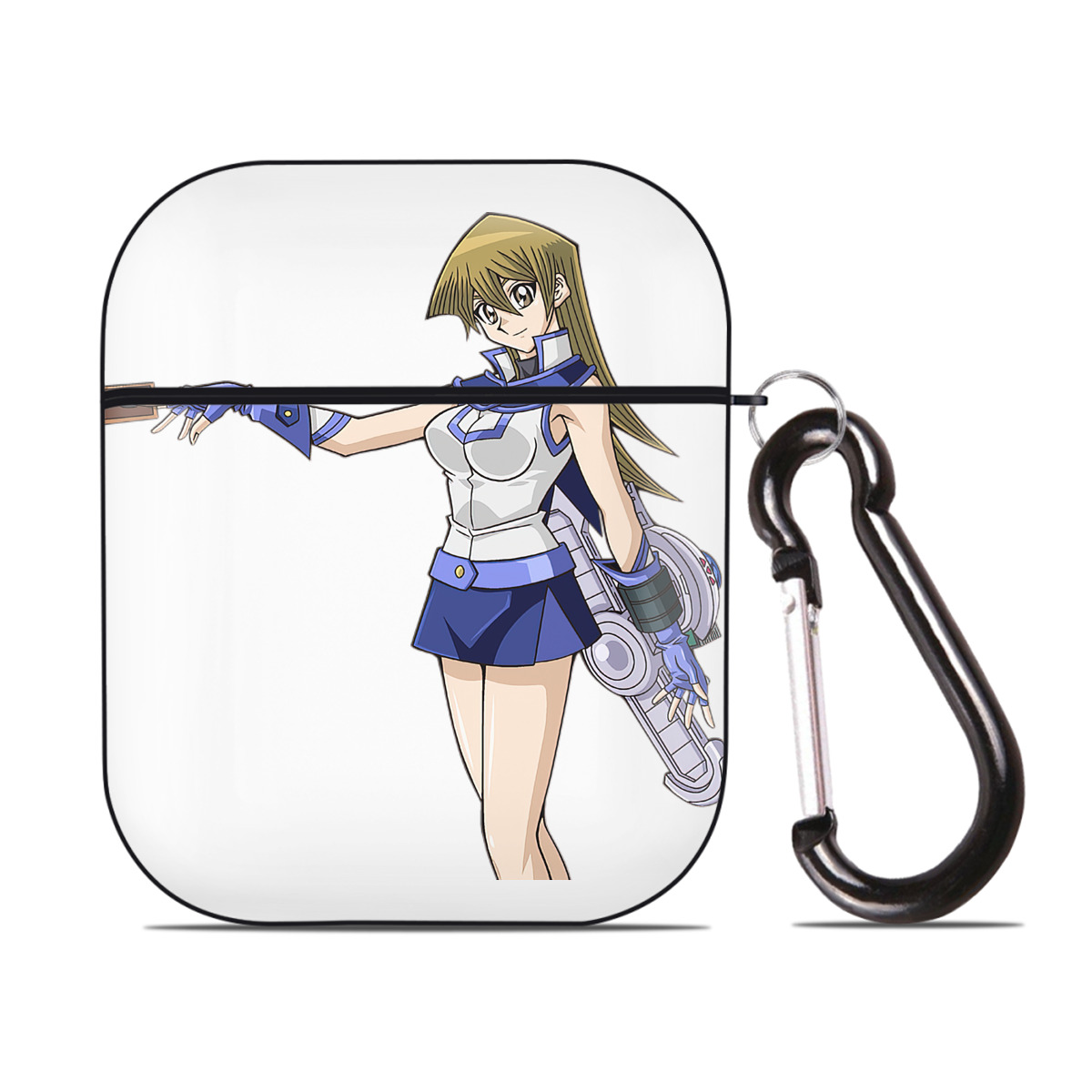 （画像用） 遊☆戯☆王 Yu-Gi-Oh! AirPods 第2世代保護ケース ハードシェル ブラック 耐衝撃・防指紋・カラビナ付き