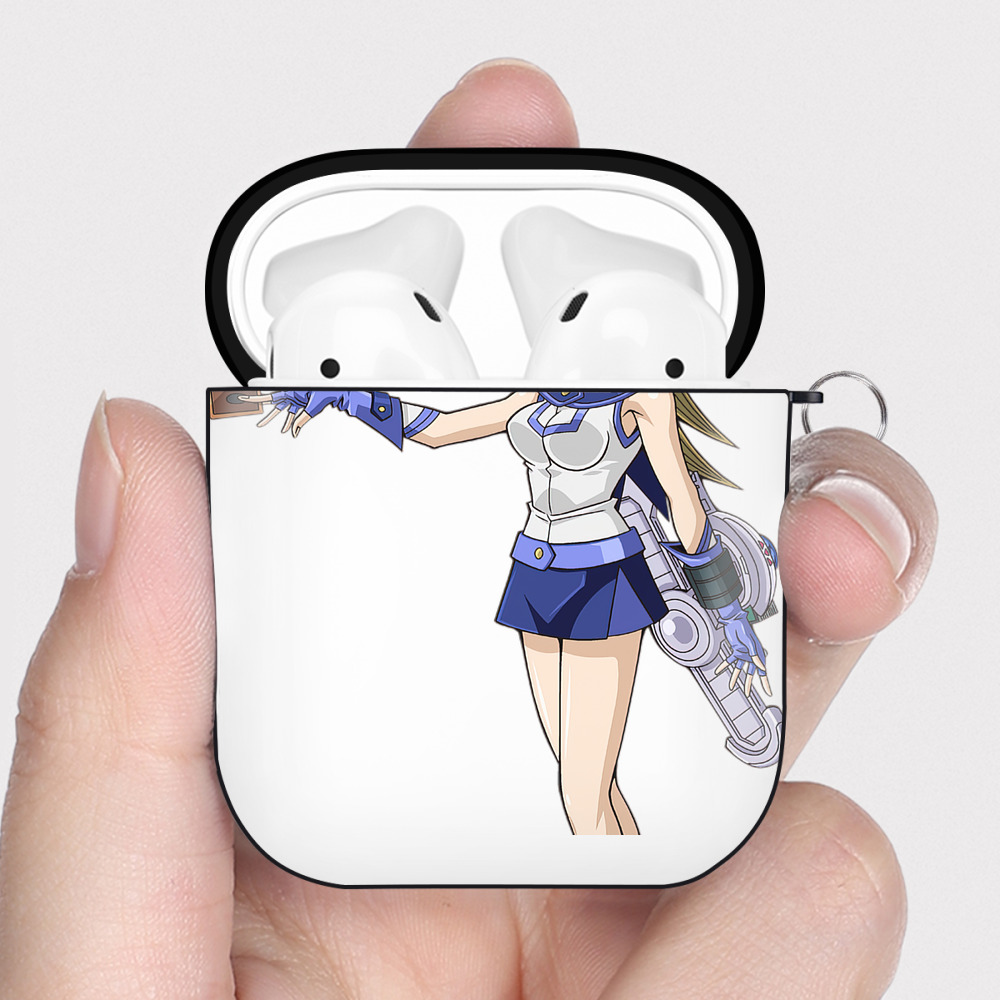 （画像用） 遊☆戯☆王 Yu-Gi-Oh! AirPods 第2世代保護ケース ハードシェル ブラック 耐衝撃・防指紋・カラビナ付き