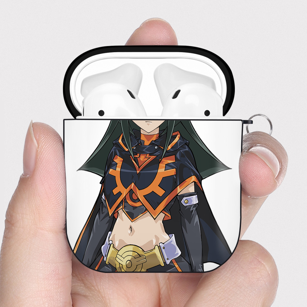 遊☆戯☆王 Yu-Gi-Oh! AirPods 第2世代保護ケース ハードシェル ブラック 耐衝撃・防指紋・カラビナ付き