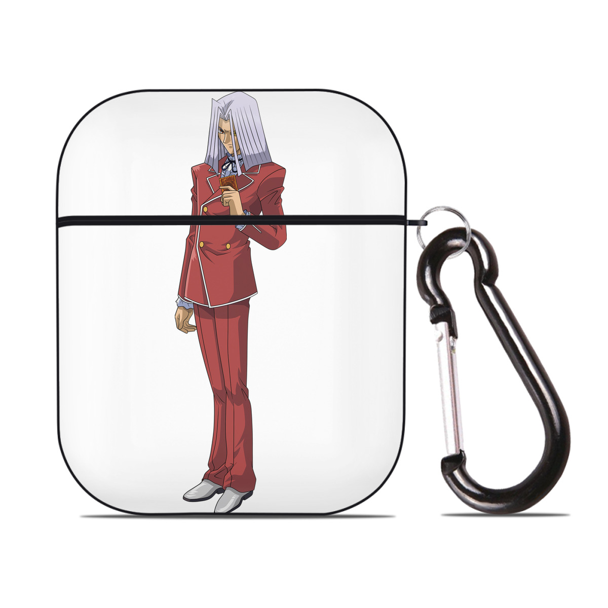 （画像用） 遊☆戯☆王 Yu-Gi-Oh! AirPods 第2世代保護ケース ハードシェル ブラック 耐衝撃・防指紋・カラビナ付き