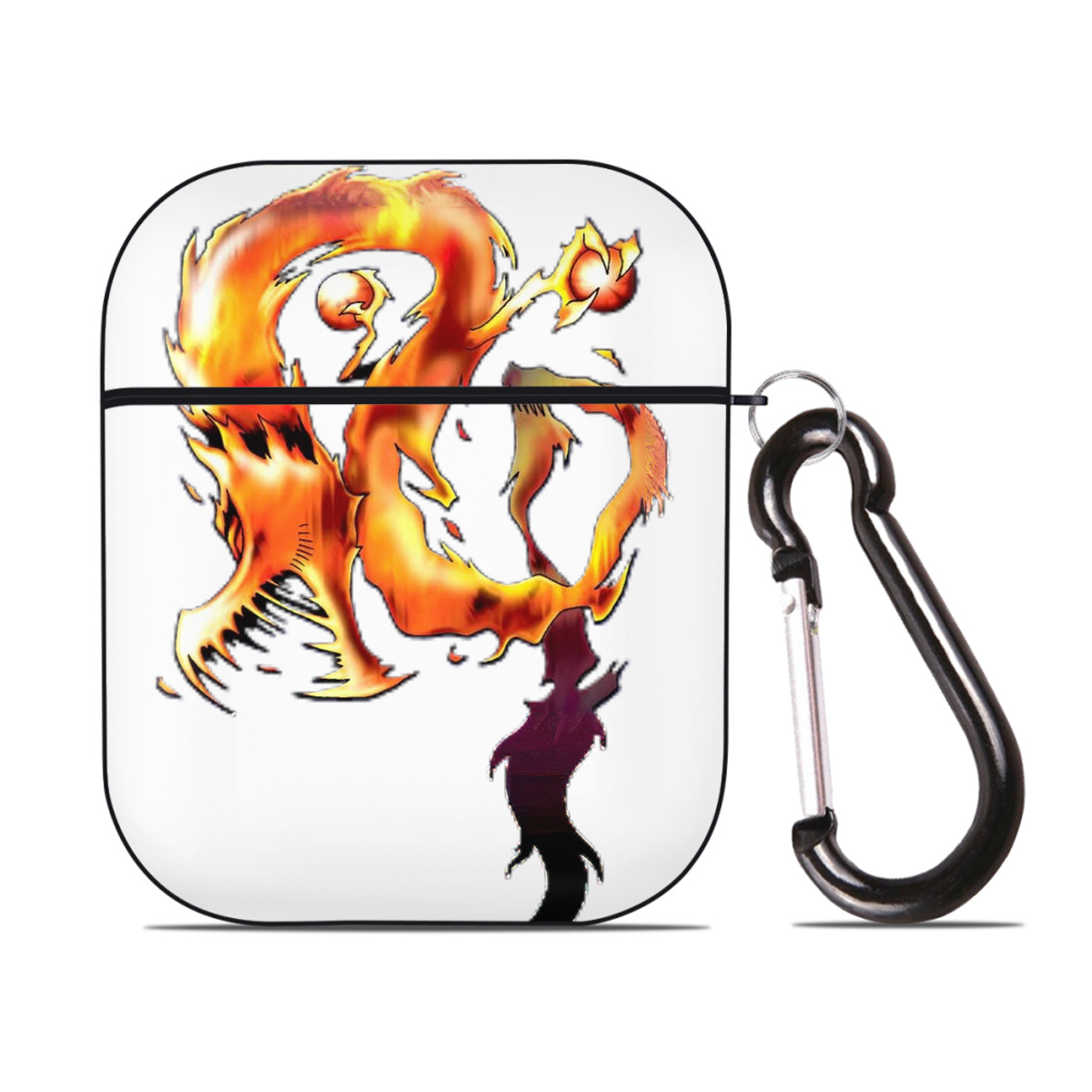 （画像用） 遊☆戯☆王 Yu-Gi-Oh! AirPods 第2世代保護ケース ハードシェル ブラック 耐衝撃・防指紋・カラビナ付き