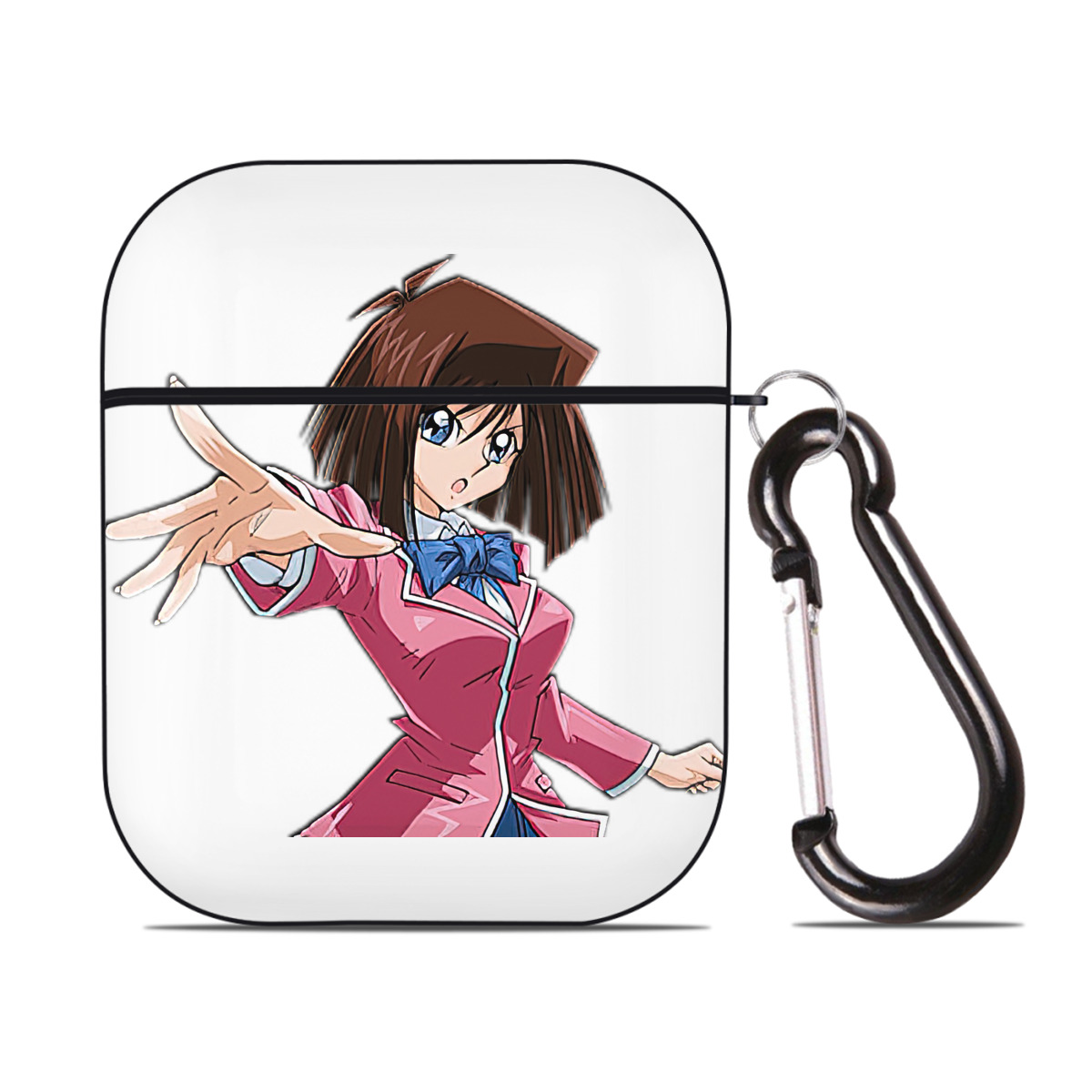（画像用） 遊☆戯☆王 Yu-Gi-Oh! AirPods 第2世代保護ケース ハードシェル ブラック 耐衝撃・防指紋・カラビナ付き