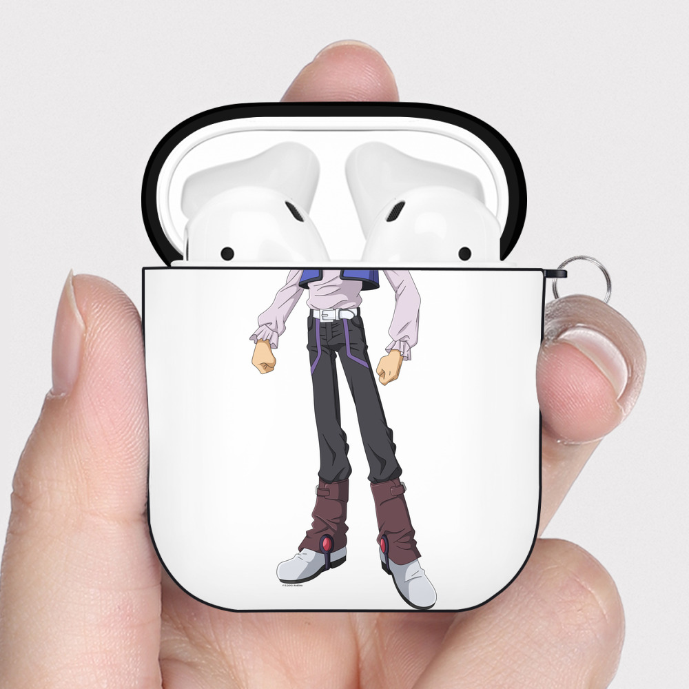 （画像用） 遊☆戯☆王 Yu-Gi-Oh! AirPods 第2世代保護ケース ハードシェル ブラック 耐衝撃・防指紋・カラビナ付き