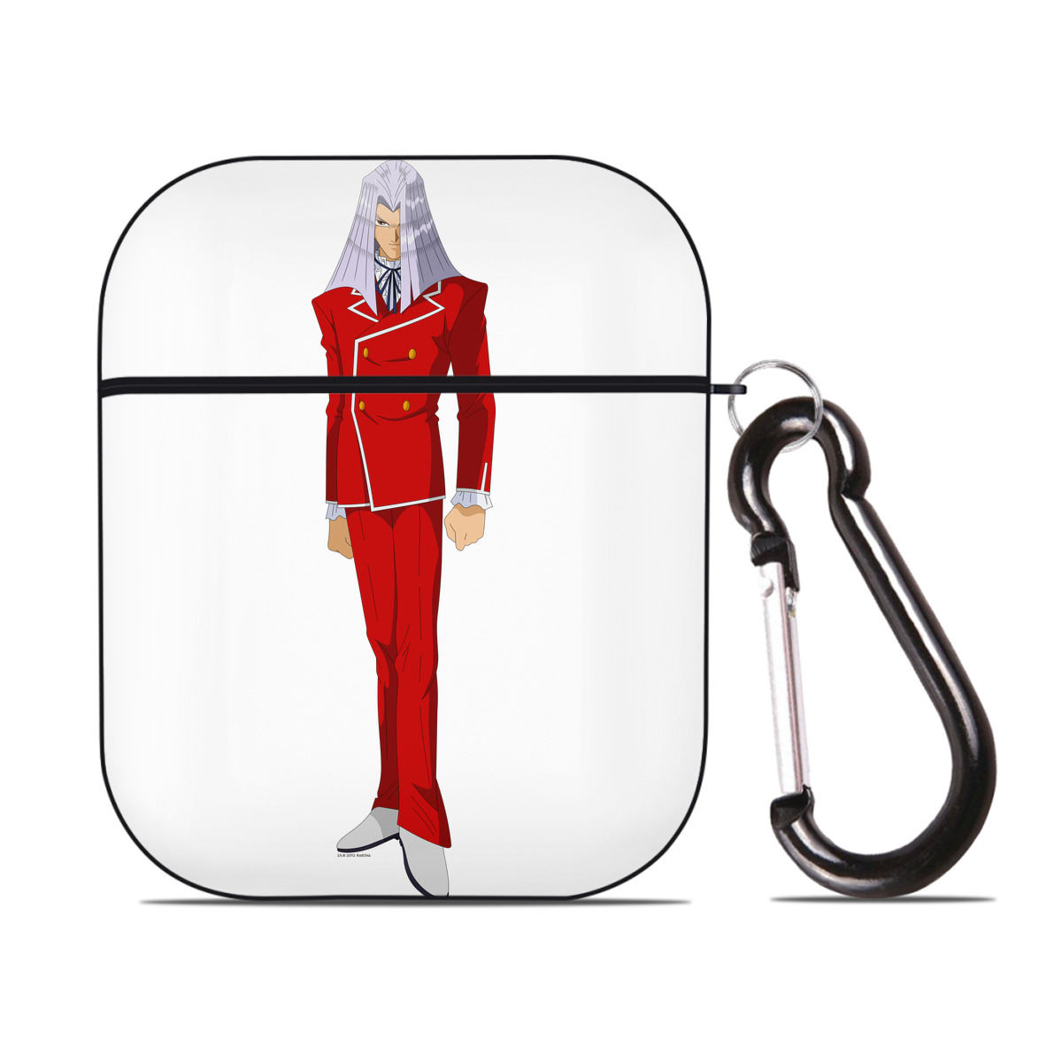 （画像用） 遊☆戯☆王 Yu-Gi-Oh! AirPods 第2世代保護ケース ハードシェル ブラック 耐衝撃・防指紋・カラビナ付き