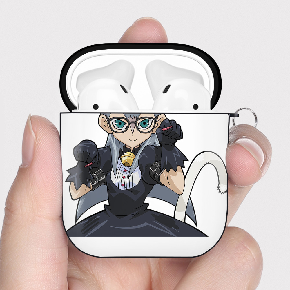 遊☆戯☆王 Yu-Gi-Oh! AirPods 第2世代保護ケース ハードシェル ブラック 耐衝撃・防指紋・カラビナ付き