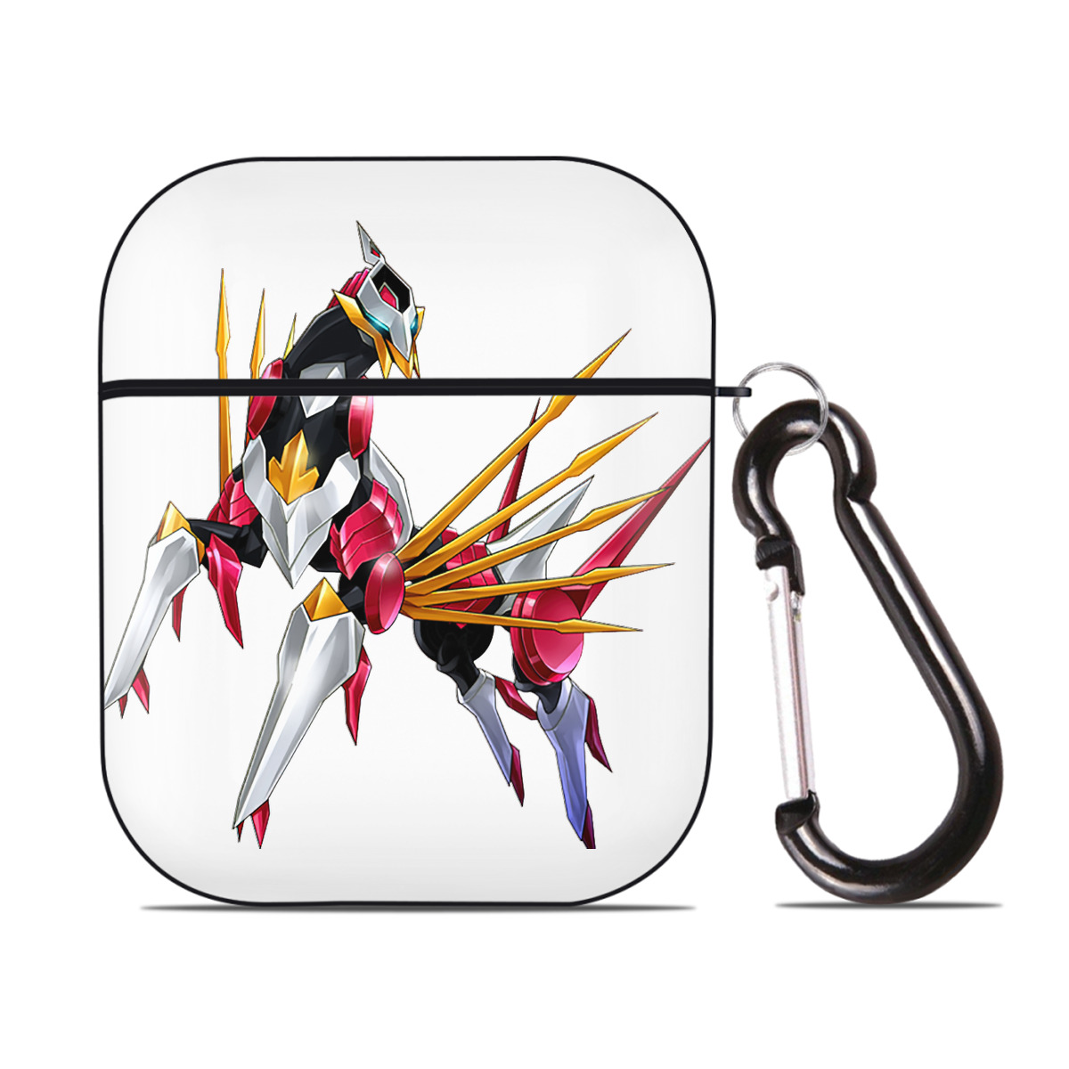 （画像用） 遊☆戯☆王 Yu-Gi-Oh! AirPods 第2世代保護ケース ハードシェル ブラック 耐衝撃・防指紋・カラビナ付き