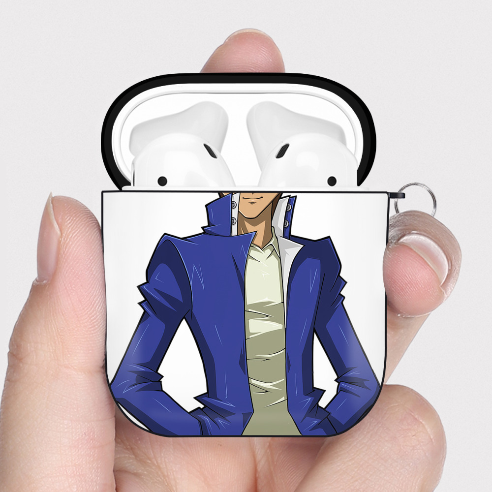 （画像用） 遊☆戯☆王 Yu-Gi-Oh! AirPods 第2世代保護ケース ハードシェル ブラック 耐衝撃・防指紋・カラビナ付き