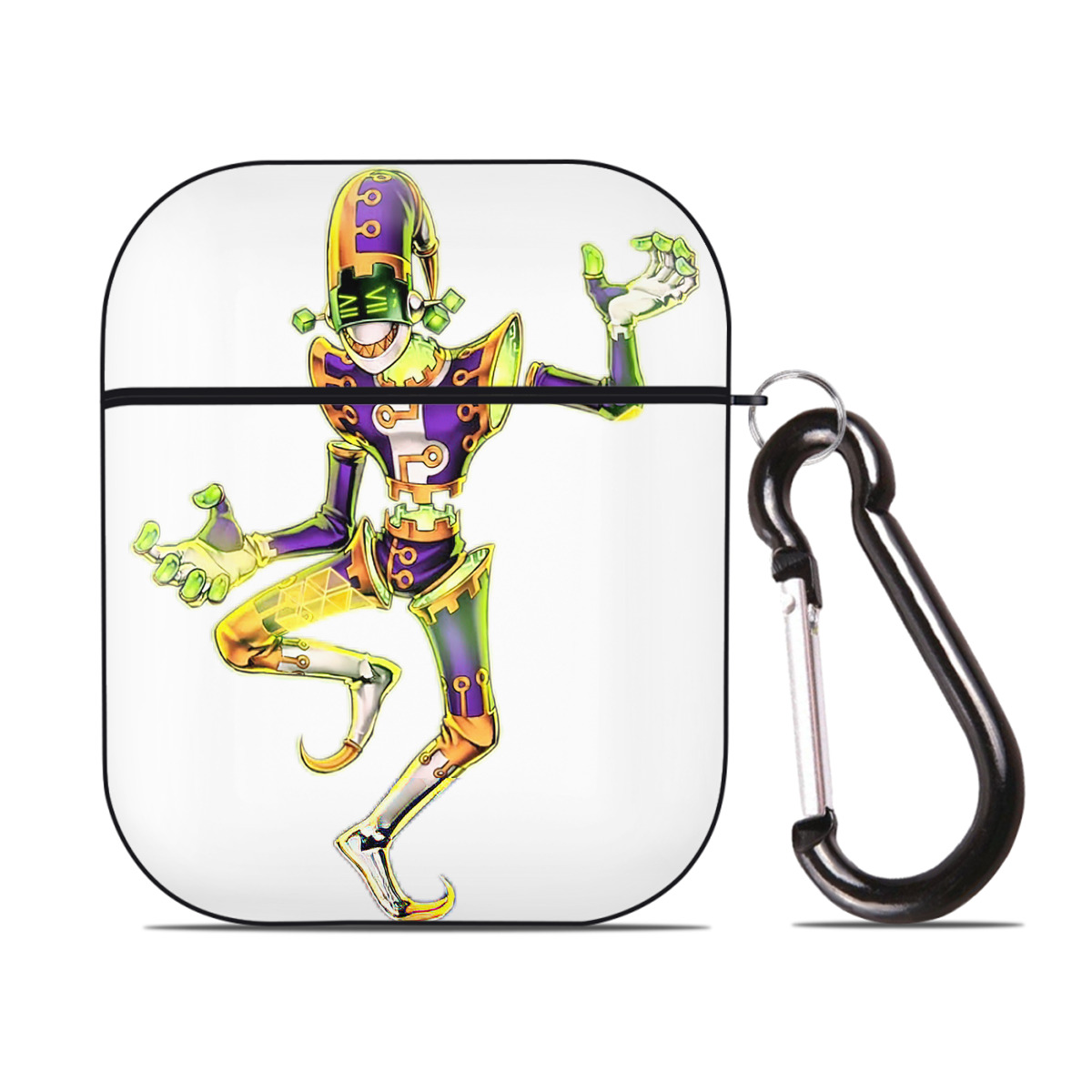 （画像用） 遊☆戯☆王 Yu-Gi-Oh! AirPods 第2世代保護ケース ハードシェル ブラック 耐衝撃・防指紋・カラビナ付き