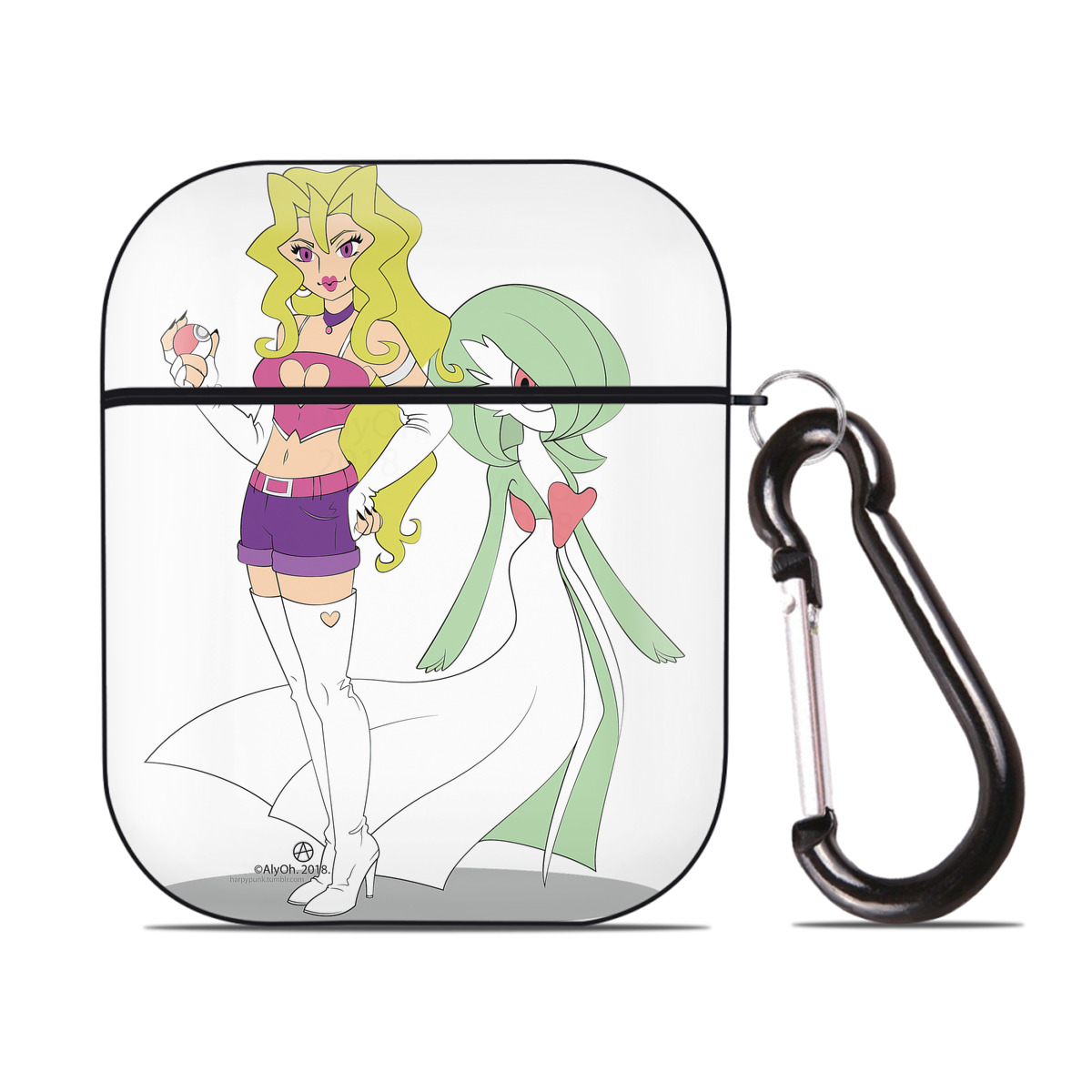 （画像用） 遊☆戯☆王 Yu-Gi-Oh! AirPods 第2世代保護ケース ハードシェル ブラック 耐衝撃・防指紋・カラビナ付き