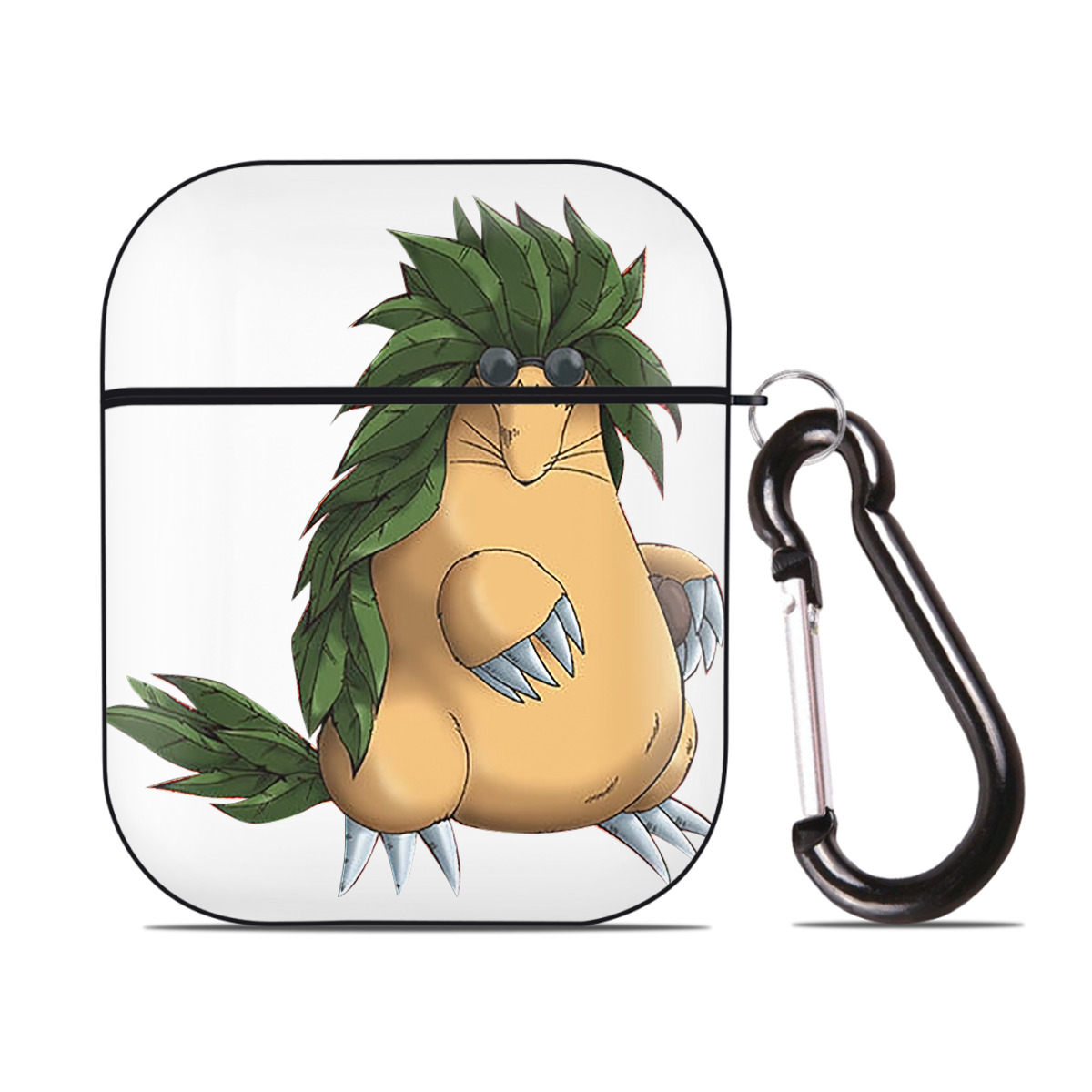（画像用） 遊☆戯☆王 Yu-Gi-Oh! AirPods 第2世代保護ケース ハードシェル ブラック 耐衝撃・防指紋・カラビナ付き