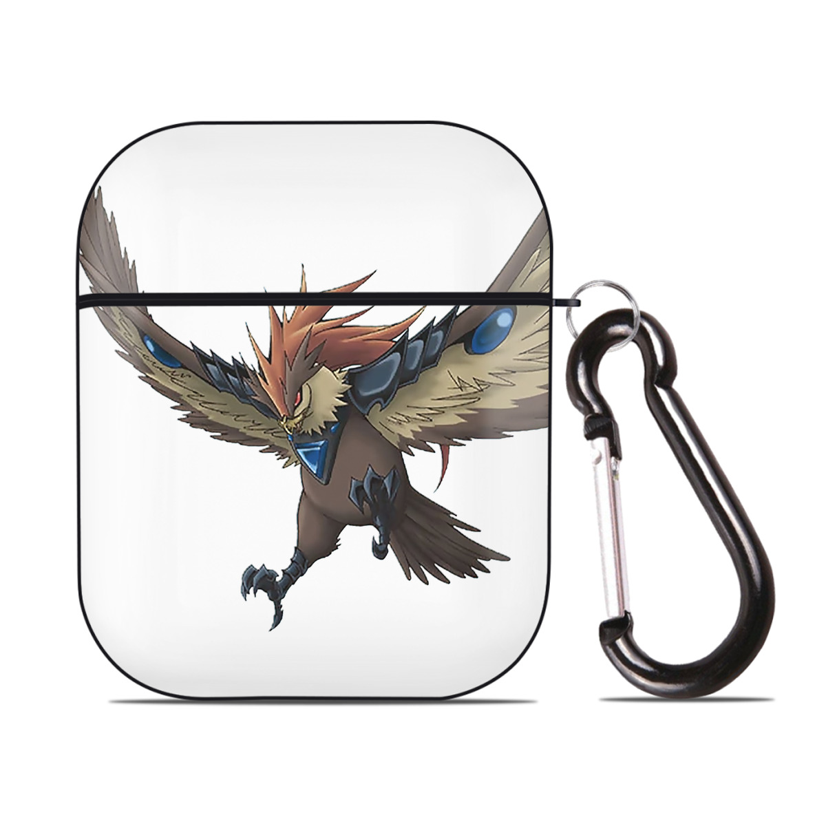 （画像用） 遊☆戯☆王 Yu-Gi-Oh! AirPods 第2世代保護ケース ハードシェル ブラック 耐衝撃・防指紋・カラビナ付き