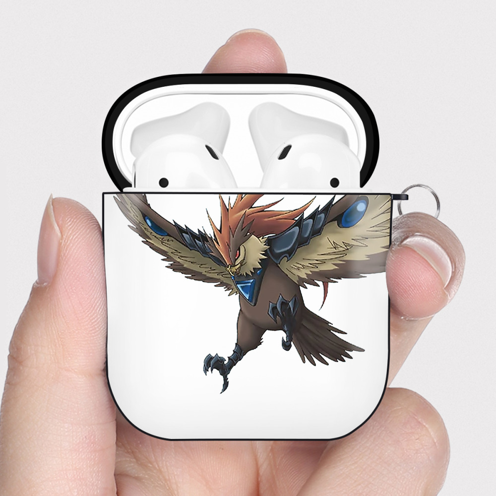 （画像用） 遊☆戯☆王 Yu-Gi-Oh! AirPods 第2世代保護ケース ハードシェル ブラック 耐衝撃・防指紋・カラビナ付き