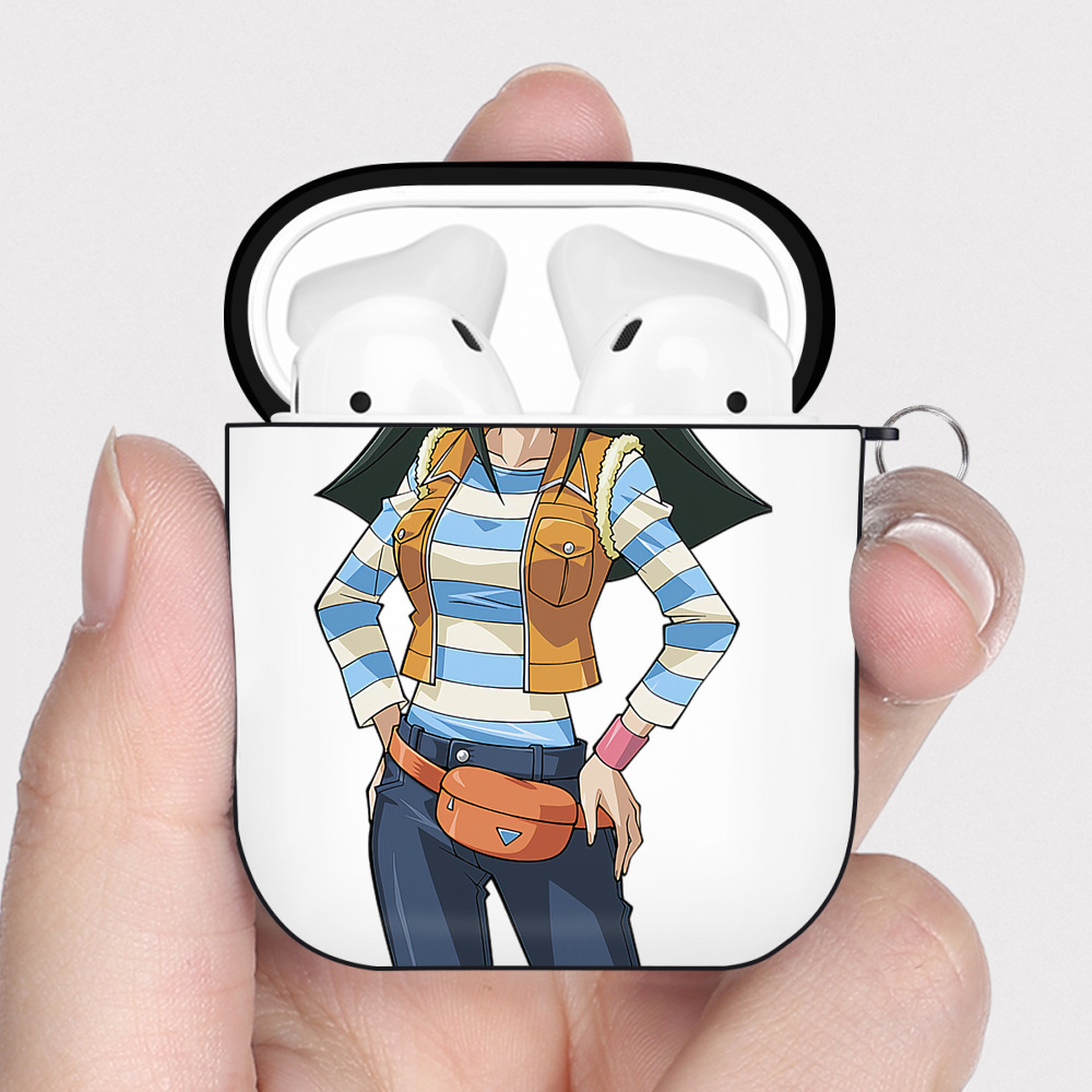 （画像用） 遊☆戯☆王 Yu-Gi-Oh! AirPods 第2世代保護ケース ハードシェル ブラック 耐衝撃・防指紋・カラビナ付き