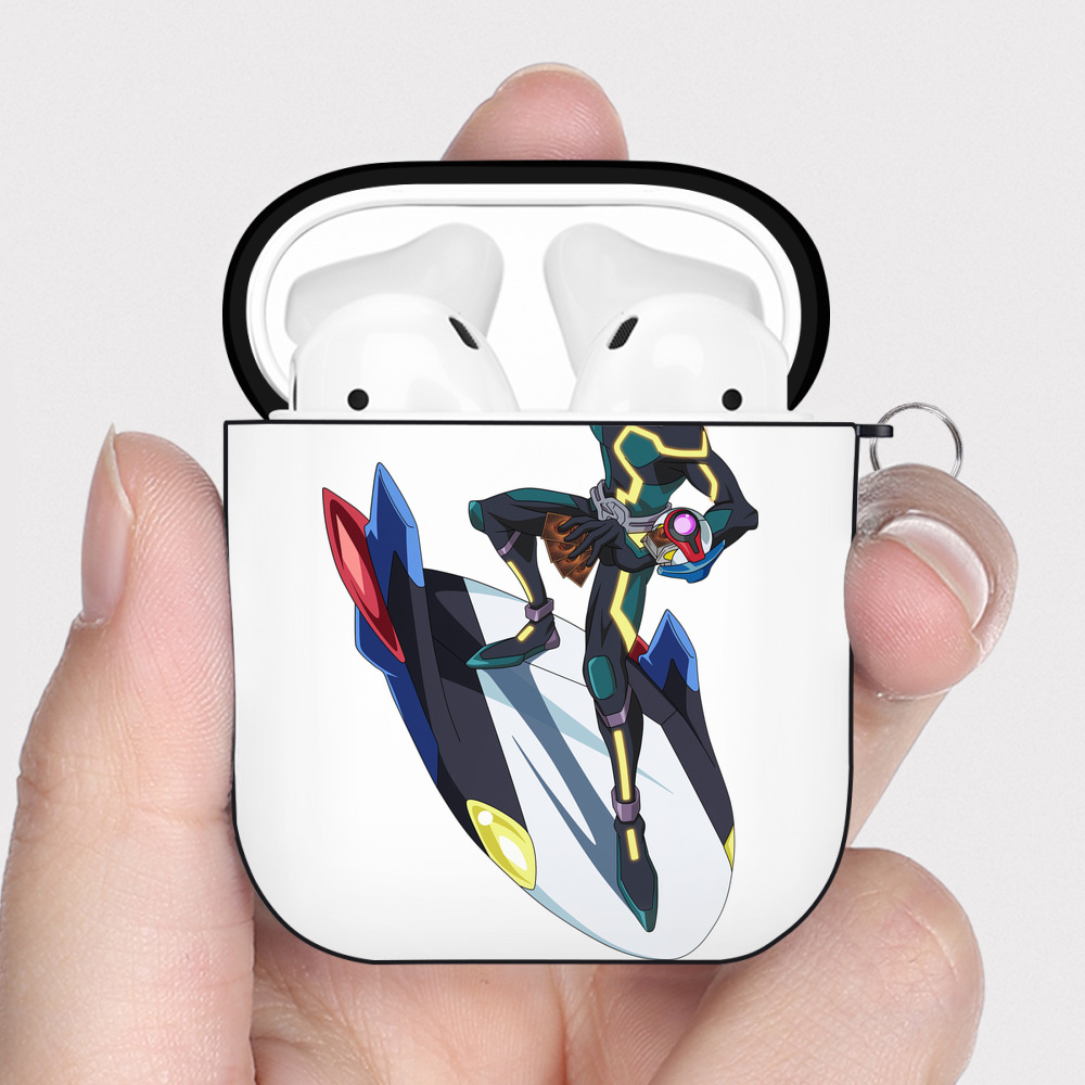遊☆戯☆王 Yu-Gi-Oh! AirPods 第2世代保護ケース ハードシェル ブラック 耐衝撃・防指紋・カラビナ付き