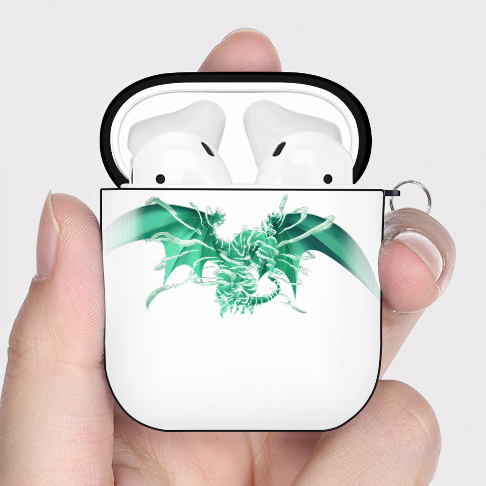 （画像用） 遊☆戯☆王 Yu-Gi-Oh! AirPods 第2世代保護ケース ハードシェル ブラック 耐衝撃・防指紋・カラビナ付き