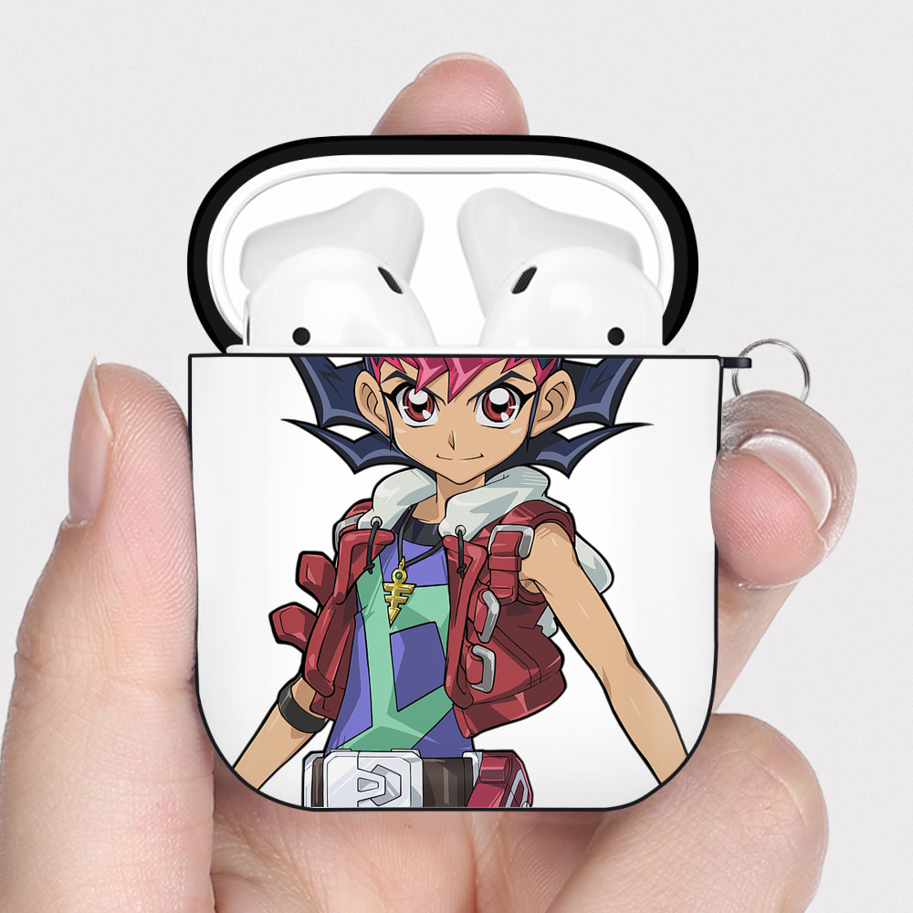 （画像用） 遊☆戯☆王 Yu-Gi-Oh! AirPods 第2世代保護ケース ハードシェル ブラック 耐衝撃・防指紋・カラビナ付き