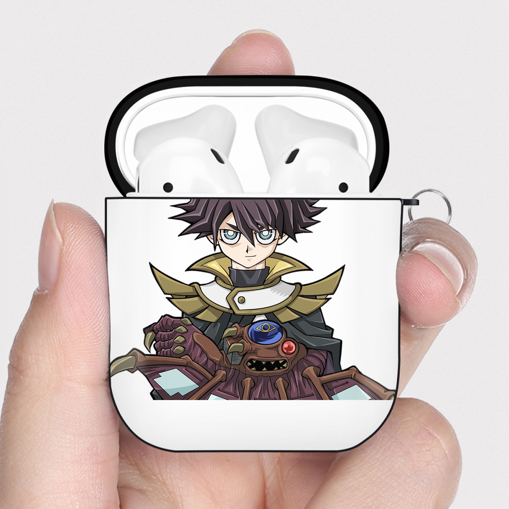（画像用） 遊☆戯☆王 Yu-Gi-Oh! AirPods 第2世代保護ケース ハードシェル ブラック 耐衝撃・防指紋・カラビナ付き