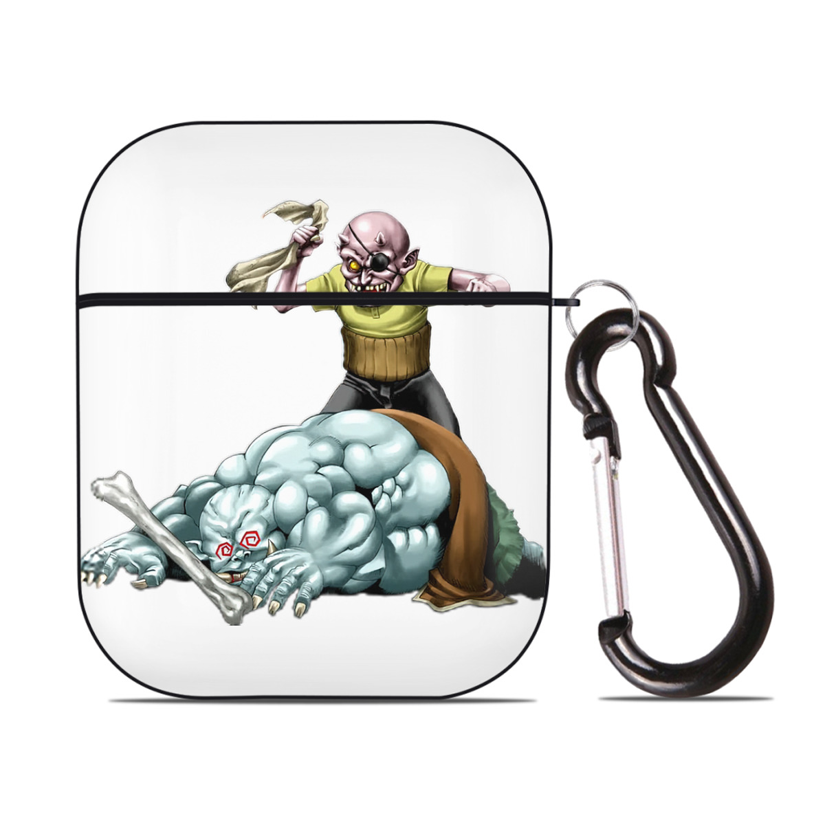 （画像用） 遊☆戯☆王 Yu-Gi-Oh! AirPods 第2世代保護ケース ハードシェル ブラック 耐衝撃・防指紋・カラビナ付き