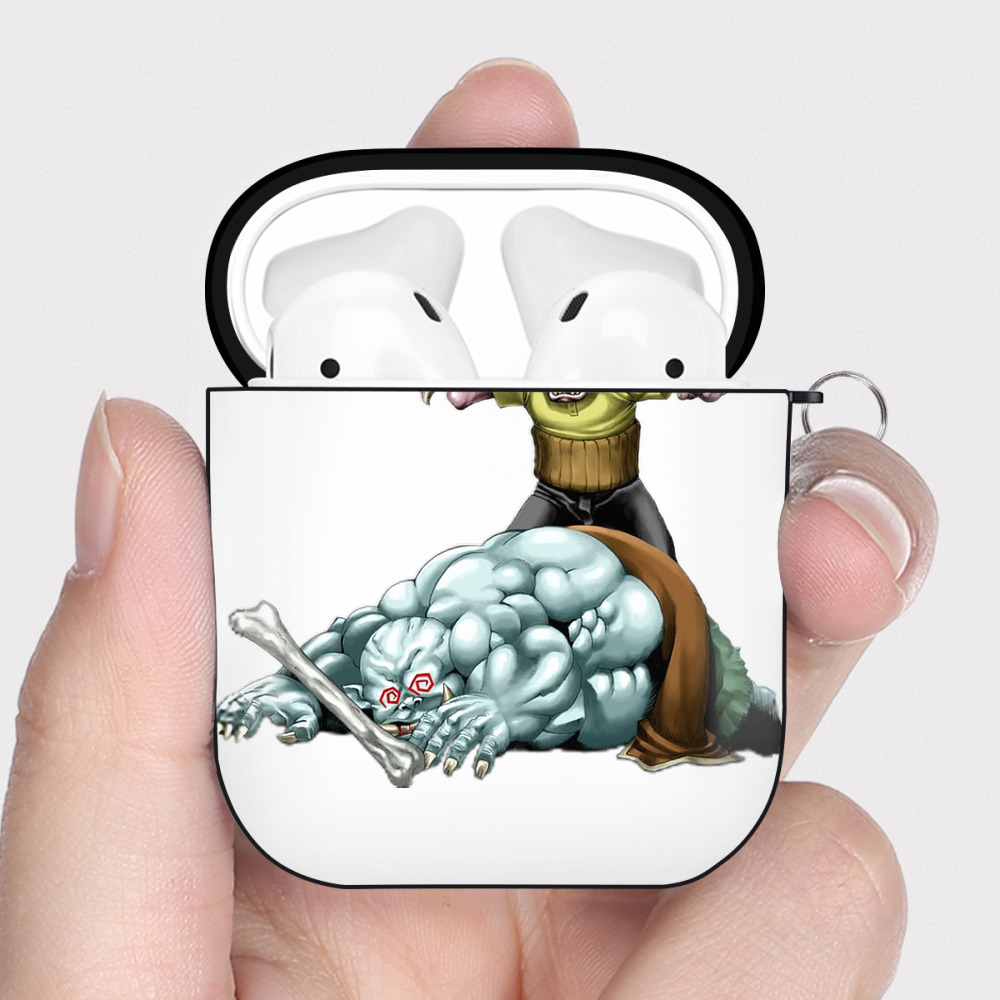 （画像用） 遊☆戯☆王 Yu-Gi-Oh! AirPods 第2世代保護ケース ハードシェル ブラック 耐衝撃・防指紋・カラビナ付き