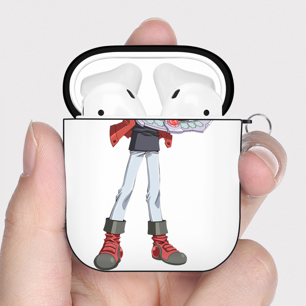 （画像用） 遊☆戯☆王 Yu-Gi-Oh! AirPods 第2世代保護ケース ハードシェル ブラック 耐衝撃・防指紋・カラビナ付き