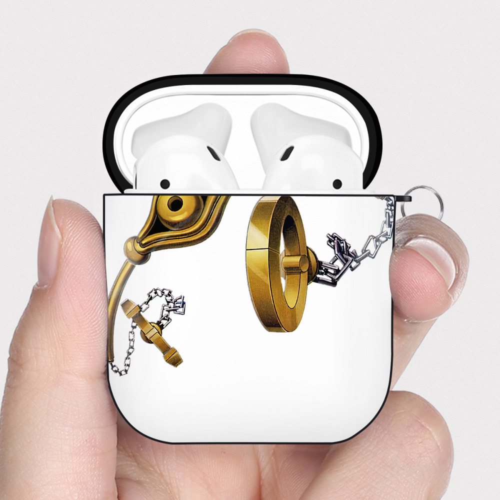（画像用） 遊☆戯☆王 Yu-Gi-Oh! AirPods 第2世代保護ケース ハードシェル ブラック 耐衝撃・防指紋・カラビナ付き