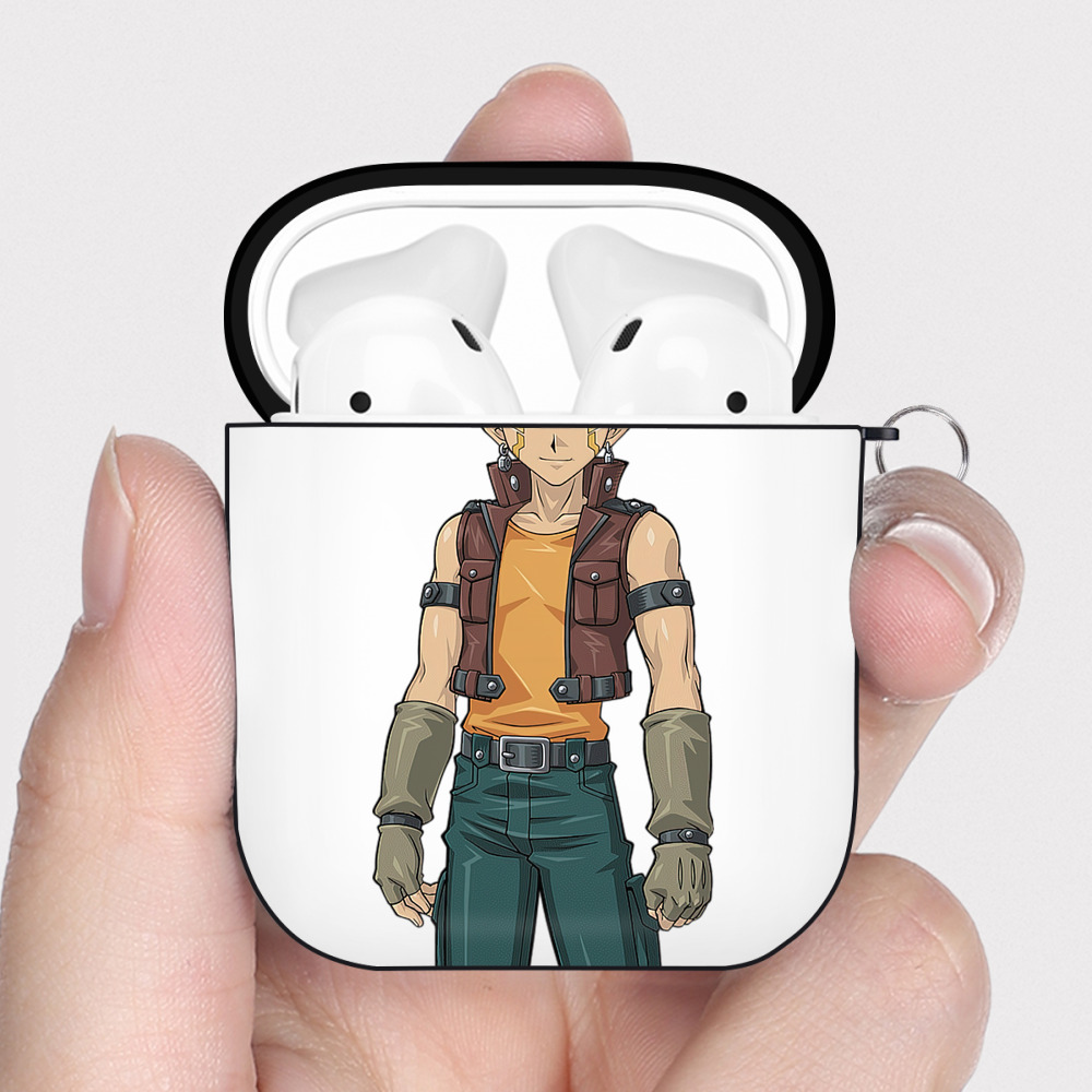 （画像用） 遊☆戯☆王 Yu-Gi-Oh! AirPods 第2世代保護ケース ハードシェル ブラック 耐衝撃・防指紋・カラビナ付き