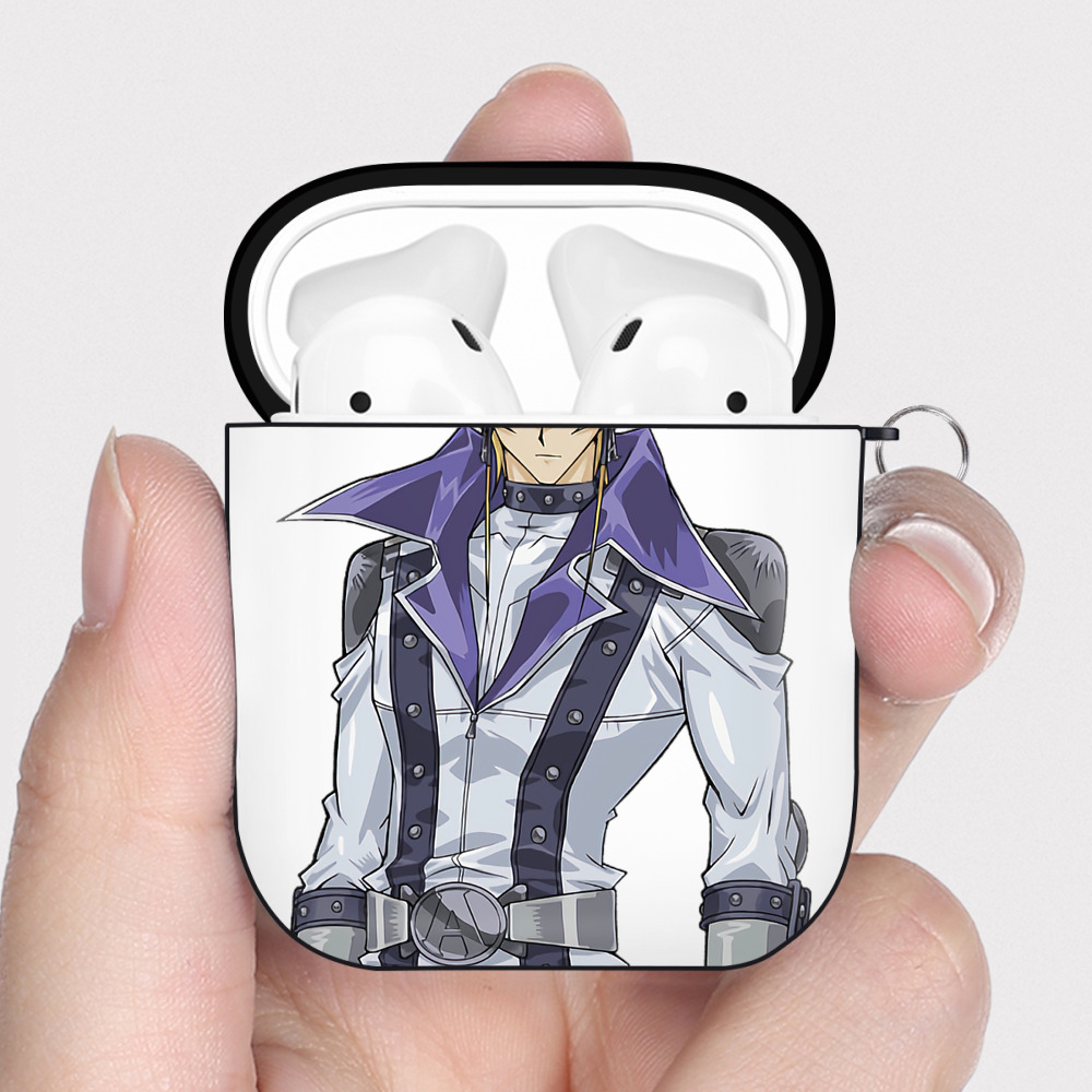 （画像用） 遊☆戯☆王 Yu-Gi-Oh! AirPods 第2世代保護ケース ハードシェル ブラック 耐衝撃・防指紋・カラビナ付き