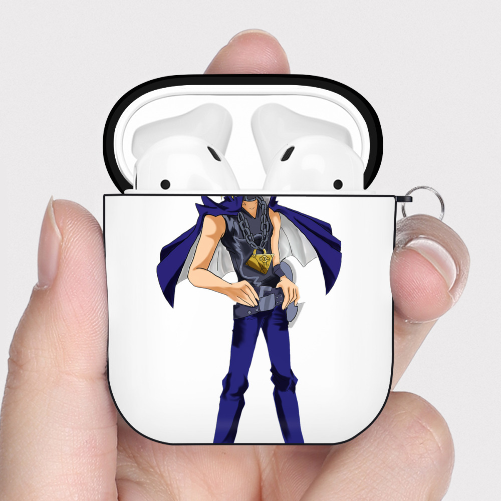 （画像用） 遊☆戯☆王 Yu-Gi-Oh! AirPods 第2世代保護ケース ハードシェル ブラック 耐衝撃・防指紋・カラビナ付き