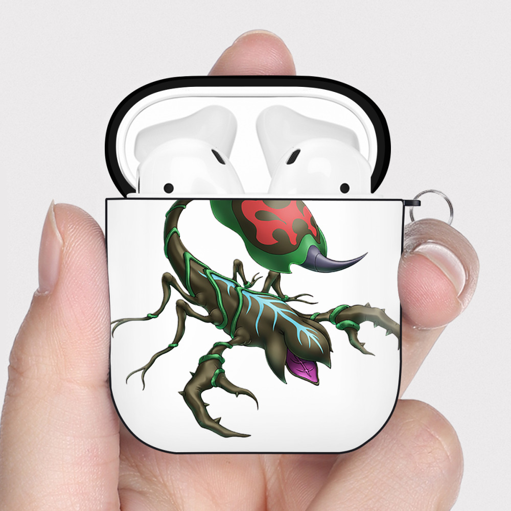 （画像用） 遊☆戯☆王 Yu-Gi-Oh! AirPods 第2世代保護ケース ハードシェル ブラック 耐衝撃・防指紋・カラビナ付き
