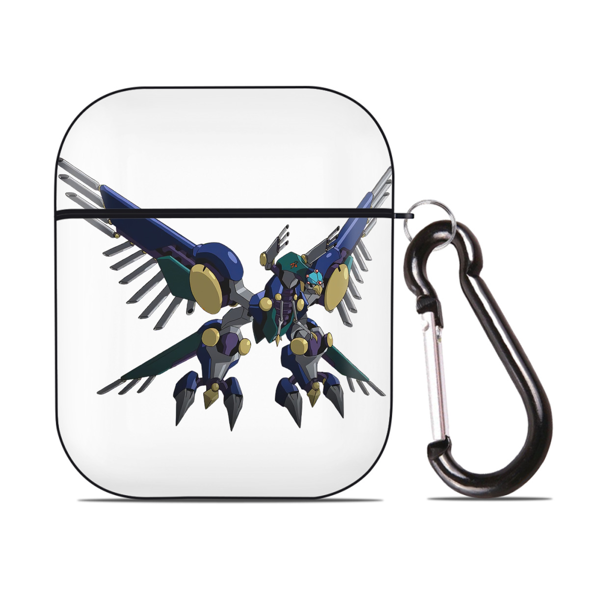 （画像用） 遊☆戯☆王 Yu-Gi-Oh! AirPods 第2世代保護ケース ハードシェル ブラック 耐衝撃・防指紋・カラビナ付き