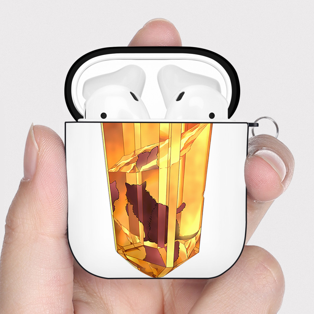 （画像用） 遊☆戯☆王 Yu-Gi-Oh! AirPods 第2世代保護ケース ハードシェル ブラック 耐衝撃・防指紋・カラビナ付き