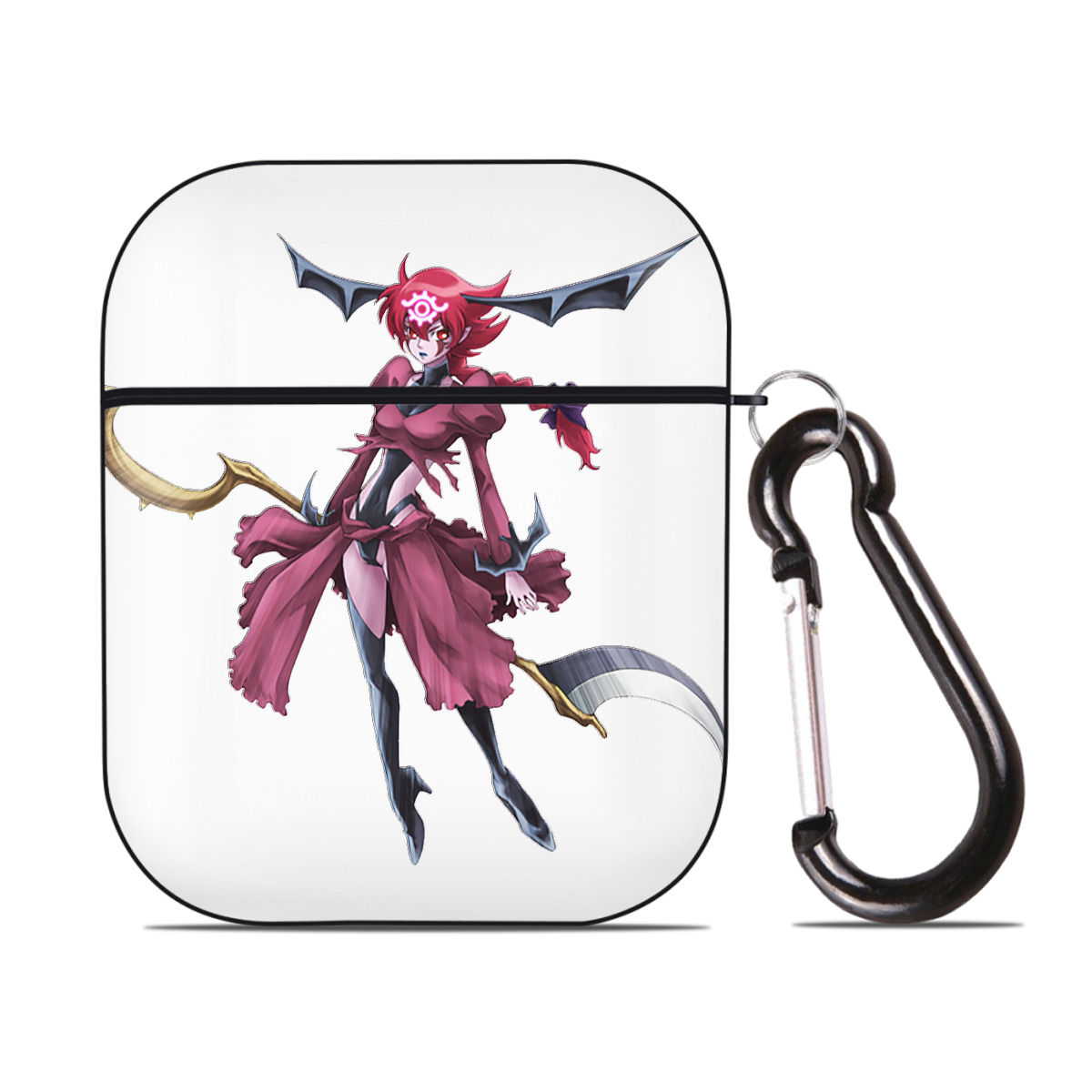 （画像用） 遊☆戯☆王 Yu-Gi-Oh! AirPods 第2世代保護ケース ハードシェル ブラック 耐衝撃・防指紋・カラビナ付き