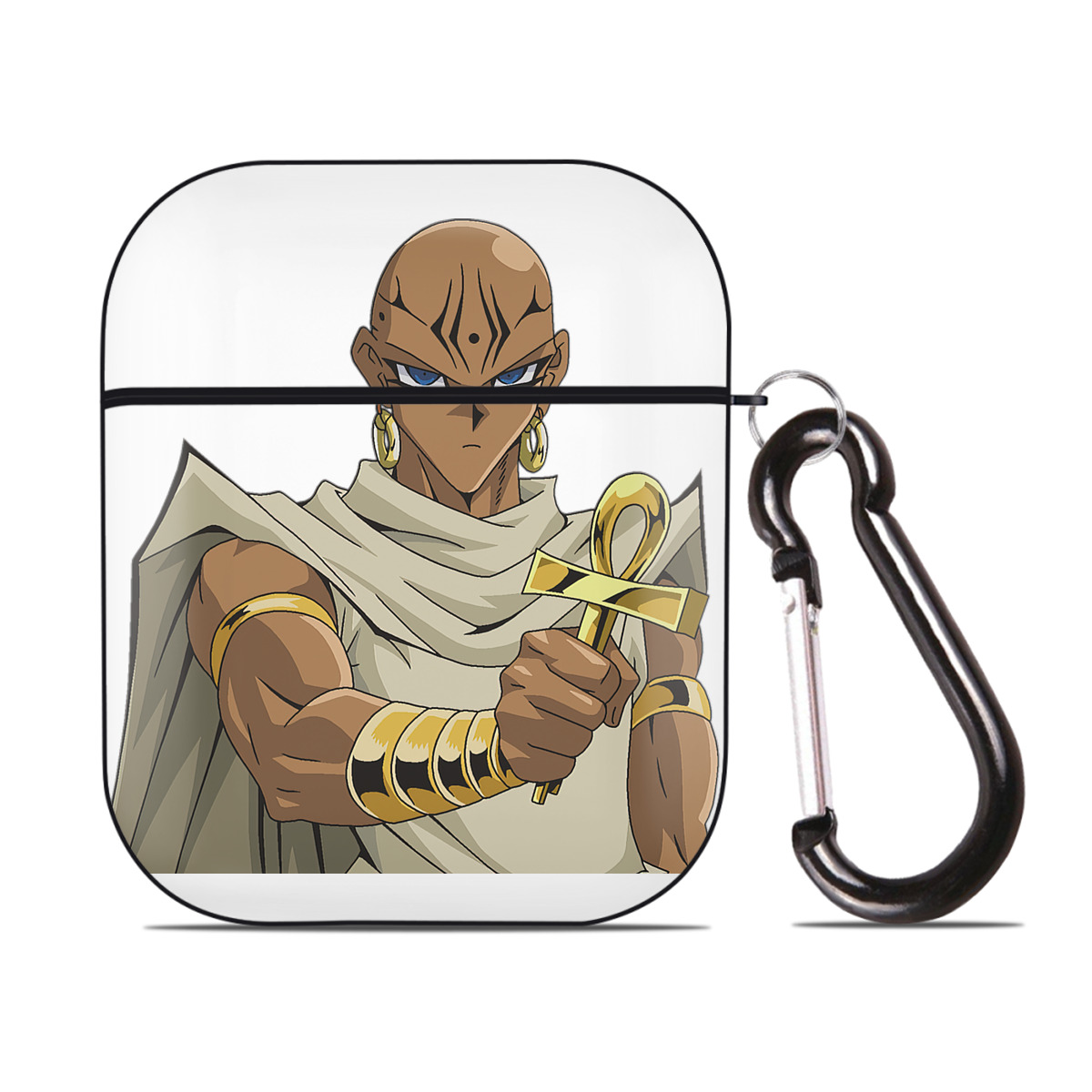 （画像用） 遊☆戯☆王 Yu-Gi-Oh! AirPods 第2世代保護ケース ハードシェル ブラック 耐衝撃・防指紋・カラビナ付き