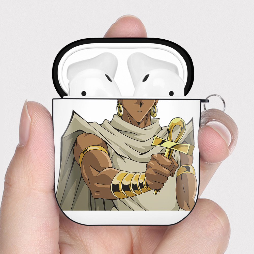 （画像用） 遊☆戯☆王 Yu-Gi-Oh! AirPods 第2世代保護ケース ハードシェル ブラック 耐衝撃・防指紋・カラビナ付き
