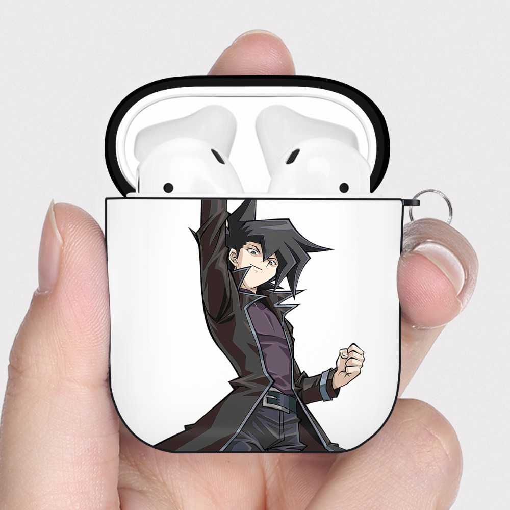 （画像用） 遊☆戯☆王 Yu-Gi-Oh! AirPods 第2世代保護ケース ハードシェル ブラック 耐衝撃・防指紋・カラビナ付き