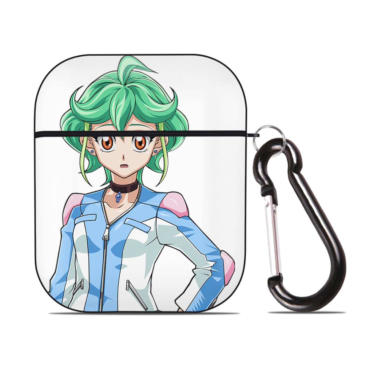 （画像用） 遊☆戯☆王 Yu-Gi-Oh! AirPods 第2世代保護ケース ハードシェル ブラック 耐衝撃・防指紋・カラビナ付き