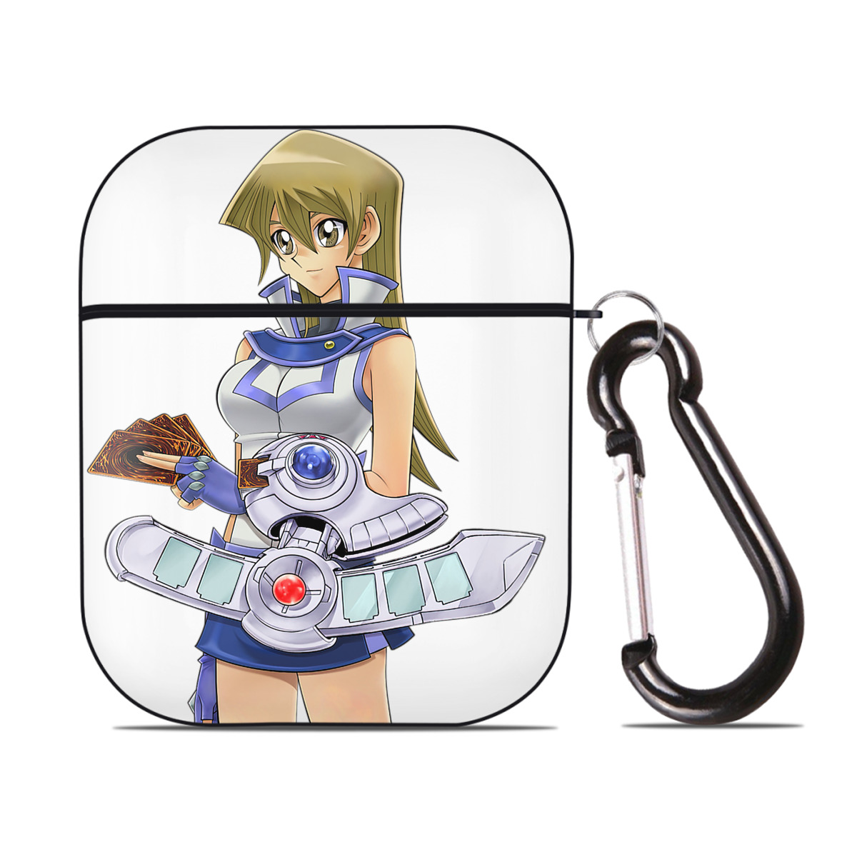 （画像用） 遊☆戯☆王 Yu-Gi-Oh! AirPods 第2世代保護ケース ハードシェル ブラック 耐衝撃・防指紋・カラビナ付き