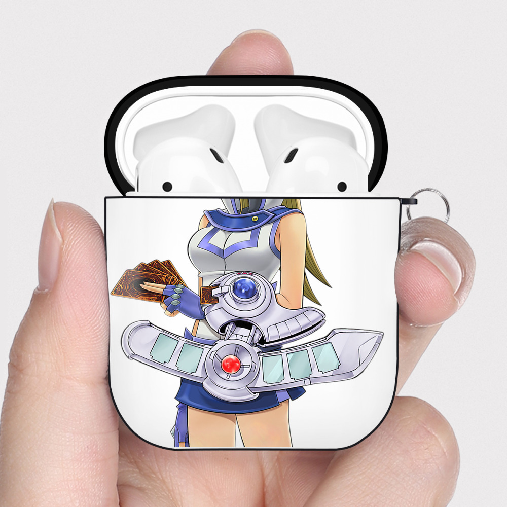 （画像用） 遊☆戯☆王 Yu-Gi-Oh! AirPods 第2世代保護ケース ハードシェル ブラック 耐衝撃・防指紋・カラビナ付き