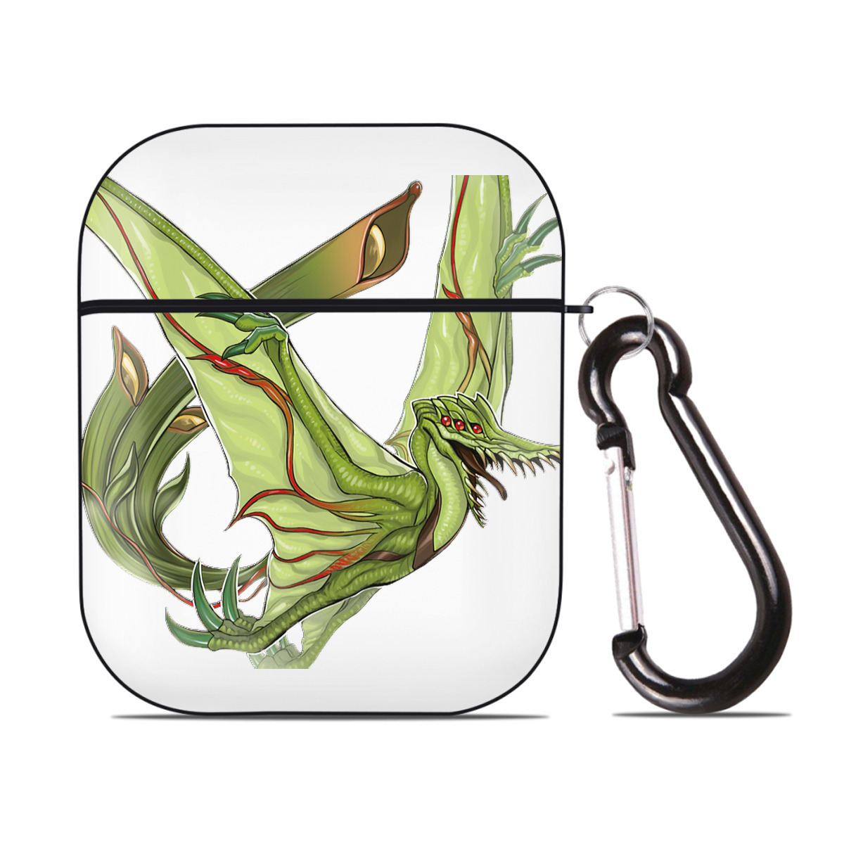 （画像用） 遊☆戯☆王 Yu-Gi-Oh! AirPods 第2世代保護ケース ハードシェル ブラック 耐衝撃・防指紋・カラビナ付き
