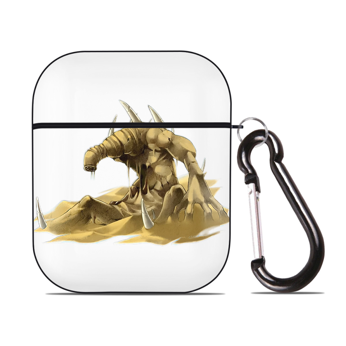 （画像用） 遊☆戯☆王 Yu-Gi-Oh! AirPods 第2世代保護ケース ハードシェル ブラック 耐衝撃・防指紋・カラビナ付き