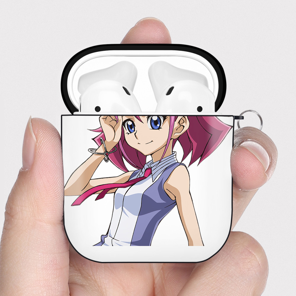 （画像用） 遊☆戯☆王 Yu-Gi-Oh! AirPods 第2世代保護ケース ハードシェル ブラック 耐衝撃・防指紋・カラビナ付き