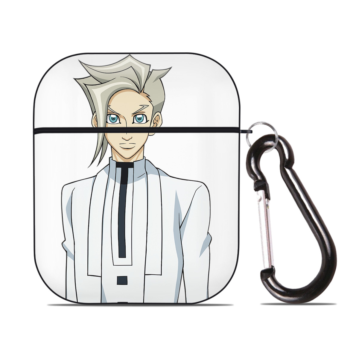 （画像用） 遊☆戯☆王 Yu-Gi-Oh! AirPods 第2世代保護ケース ハードシェル ブラック 耐衝撃・防指紋・カラビナ付き