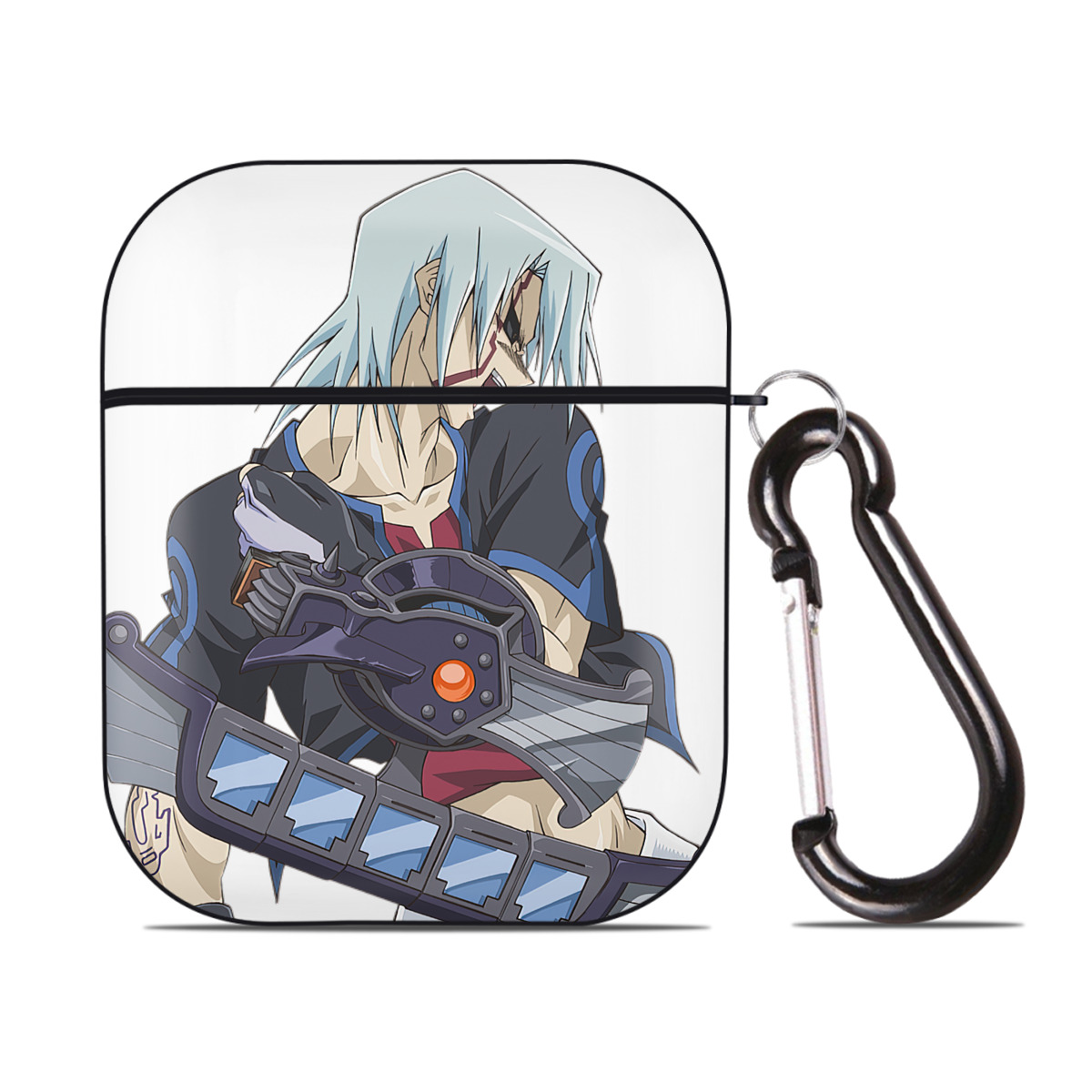 （画像用） 遊☆戯☆王 Yu-Gi-Oh! AirPods 第2世代保護ケース ハードシェル ブラック 耐衝撃・防指紋・カラビナ付き
