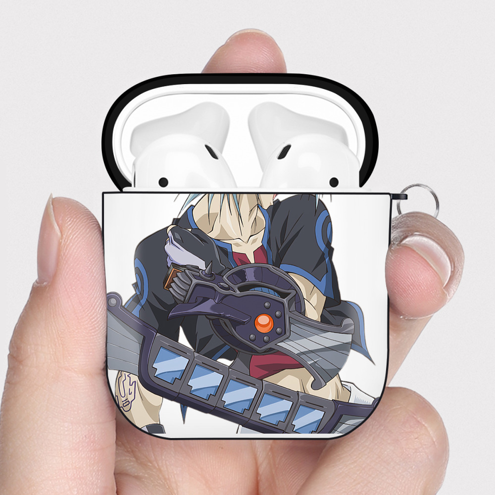 （画像用） 遊☆戯☆王 Yu-Gi-Oh! AirPods 第2世代保護ケース ハードシェル ブラック 耐衝撃・防指紋・カラビナ付き