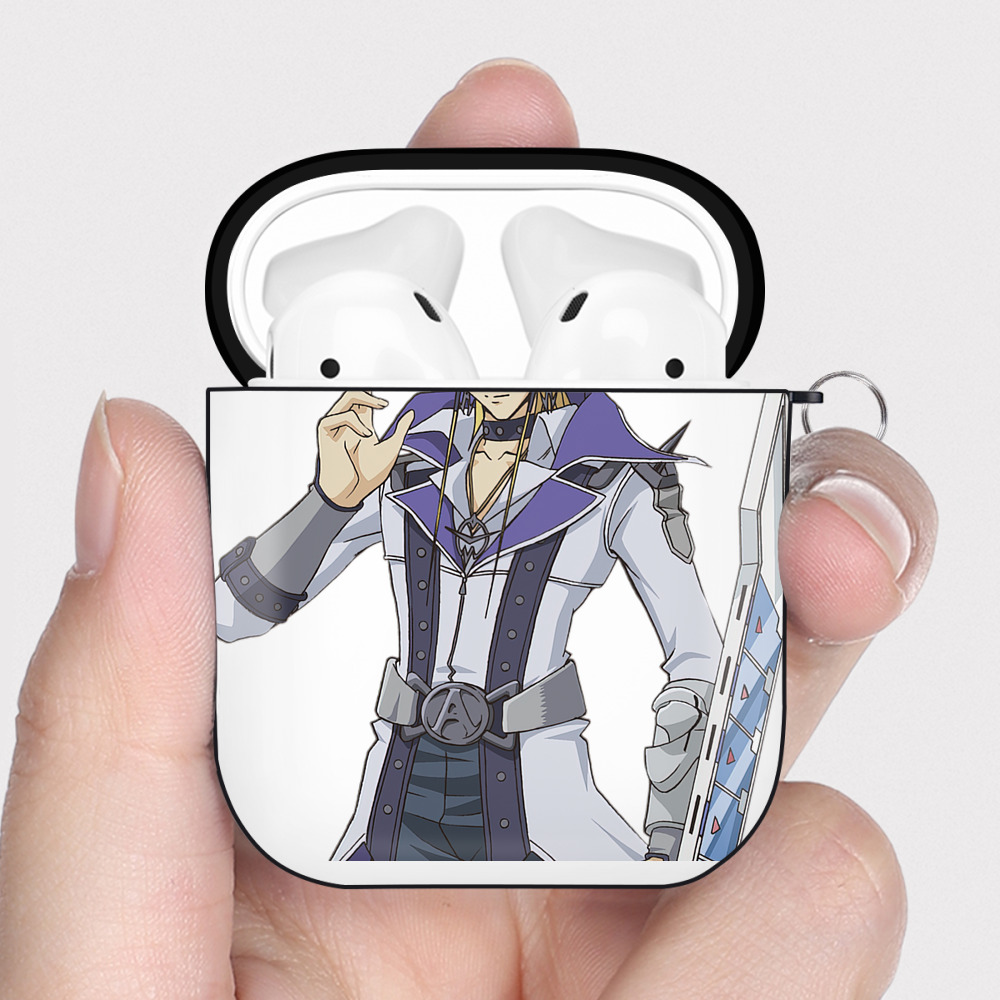 （画像用） 遊☆戯☆王 Yu-Gi-Oh! AirPods 第2世代保護ケース ハードシェル ブラック 耐衝撃・防指紋・カラビナ付き