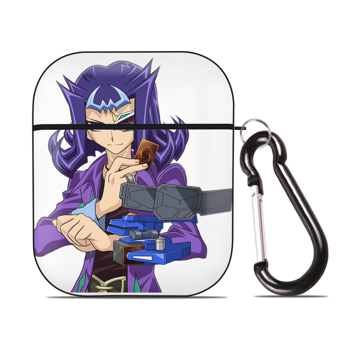 （画像用） 遊☆戯☆王 Yu-Gi-Oh! AirPods 第2世代保護ケース ハードシェル ブラック 耐衝撃・防指紋・カラビナ付き