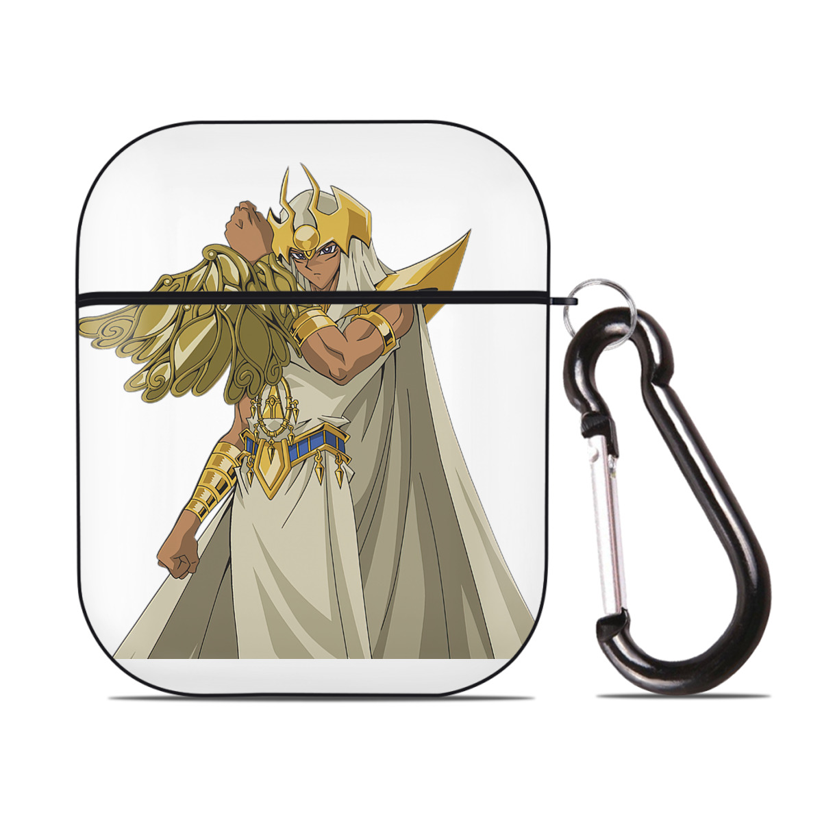 （画像用） 遊☆戯☆王 Yu-Gi-Oh! AirPods 第2世代保護ケース ハードシェル ブラック 耐衝撃・防指紋・カラビナ付き