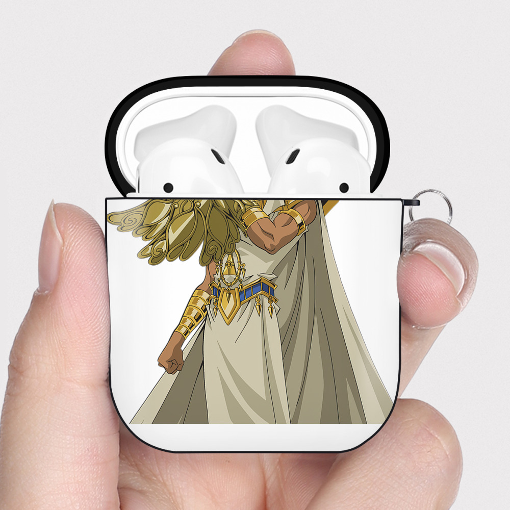 （画像用） 遊☆戯☆王 Yu-Gi-Oh! AirPods 第2世代保護ケース ハードシェル ブラック 耐衝撃・防指紋・カラビナ付き