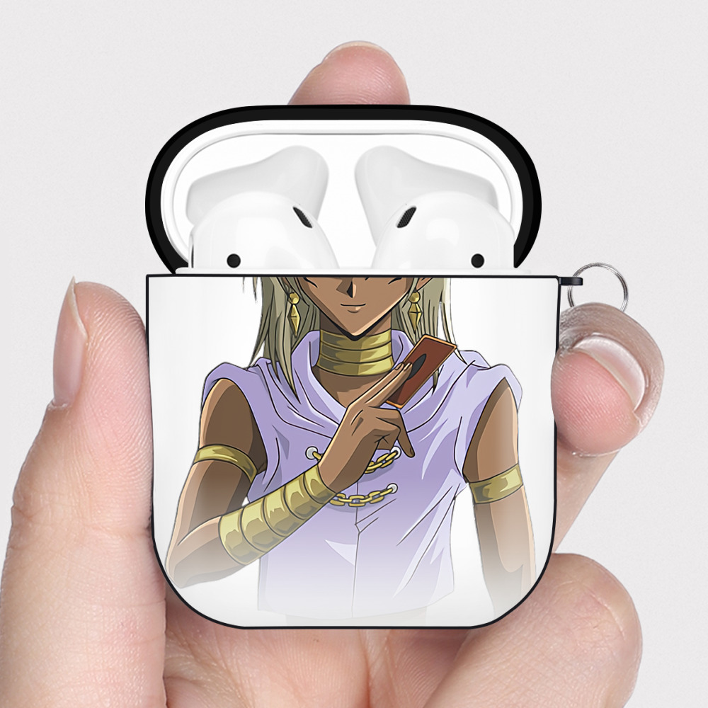 （画像用） 遊☆戯☆王 Yu-Gi-Oh! AirPods 第2世代保護ケース ハードシェル ブラック 耐衝撃・防指紋・カラビナ付き