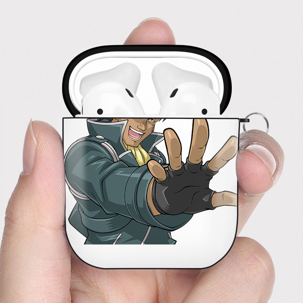 （画像用） 遊☆戯☆王 Yu-Gi-Oh! AirPods 第2世代保護ケース ハードシェル ブラック 耐衝撃・防指紋・カラビナ付き